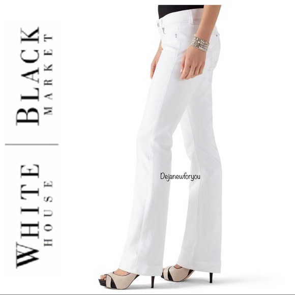 White House Black Market Denim - White House Black Market White Boot Leg Jeans